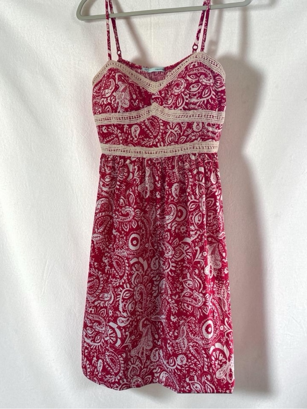 Maurices Red Paisley Lace-Trim Dress